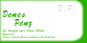 denes penz business card